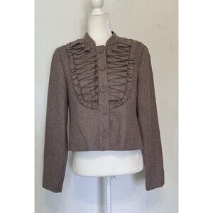 Anthropologie Tabitha Size 8 Pleated As You Please Blazer Jacket Preppy Office